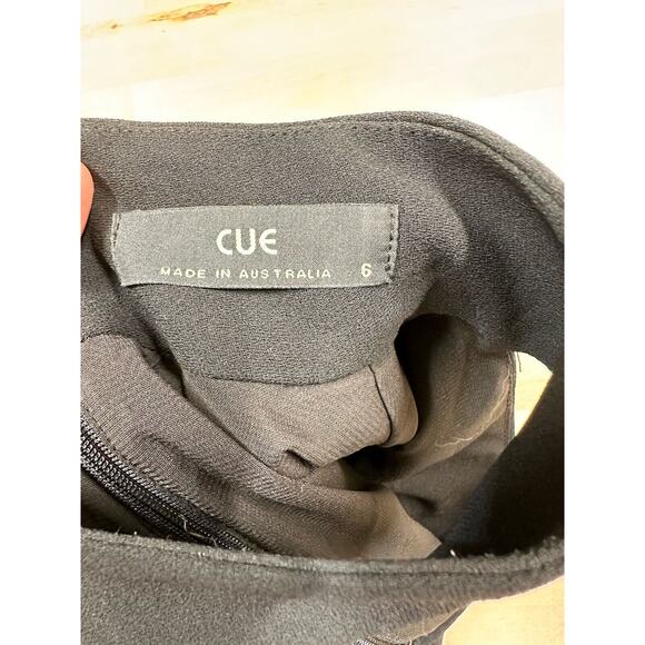 CUE Australia Sleeveless Black A Line Halter Swing Dress Size 6 Keyhole - Picture 3 of 6